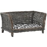 vidaXL Košara za pse s jastukom siva 50 x 33 x 30 cm od prirodne vrbe | shoptok.hr