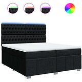  Krevet s oprugama i madracem crni 200x200 cm od tkanine | shoptok.hr