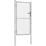 vidaXL Vrtna vrata pocinkano jeklo 105x200 cm srebrna | Shoptok.si