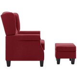vidaXL Fotelja od tkanine s tabureom crvena boja vina | shoptok.hr