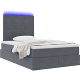 Krevet s prostorom za pohranu s LED-om Tamno siva 120 x 190 cm | shoptok.hr