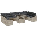 vidaXL Vrtna sedežna garnitura 11 pcs Svetlo siva in temno siva, (5000021564) | Shoptok.si