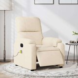  Električni masažni naslanjač bež mikrovlakna | Shoptok.si