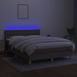  box spring s madracem LED smeđesivi 140x190 cm tkanina | shoptok.hr