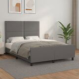 Maison Chic Posteljni okvir - Dvoposteljna postelja - Zakonska postelja z vzglavjem siv 140x190 cm umetno usnje-J16327, (21759834) | Shoptok.si