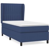  Krevet s oprugama i madracem plavi 100 x 200 cm od tkanine | shoptok.hr