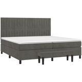  Krevet s oprugama i madracem tamnosivi 200x200 cm baršunasti | shoptok.hr