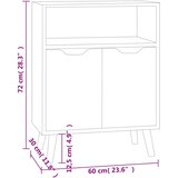  Komoda boja dimljenog hrasta 60 x 30 x 72 cm konstruirano drvo | shoptok.hr