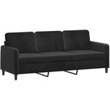 vidaXL Kavč trosed z okrasnimi blazinami črn 180 cm žamet | Shoptok.si