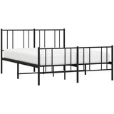 Metalni okvir kreveta uzglavlje i podnožje crni 160x200 cm | shoptok.hr