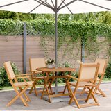  5-dijelni vrtni blagovaonski set bež od tkanine i drva | shoptok.hr
