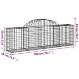  Gabionska košara s lukom 200 x 30 x 60/80 cm pocinčano željezo | shoptok.hr
