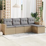vidaXL 5-dijelni vrtni set sofa s jastucima bež od poliratana Cijene