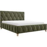 MID.YOU OBLAZINJENA POSTELJA 160 cm x 200 cm , les, kovina, tekstil, leseni material olivno zelena | Shoptok.si