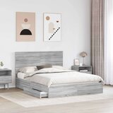 Postelja s shranjevanjem z vzglavjem Siva Sonoma 150 x 200 cm, (5000106162) | Shoptok.si