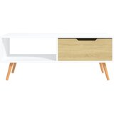  Stolić za kavu bijeli i boja hrasta 100 x 49,5 x 43 cm iverica | shoptok.hr