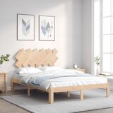vidaXL Posteljni okvir z vzglavjem 120x200 cm trden les | Shoptok.si
