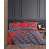 Mijolnir Crvena/siva posteljina za krevet za jednu osobu od renforce pamuka 140x200 cm Saltanat – Cijene