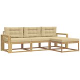 vidaXL Zunanja garnitura za sedenje 4 pcs Bela in bež Poliester, (5000281402) | Shoptok.si