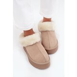 Boto Leather Suede Snow Boots Women with Fur Beige Mivelle | Shoptok.si