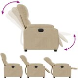 vidaXL Električni naslanjač krem mikrovlakna, (20978944) | Shoptok.si