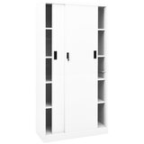  Uredski ormarić s kliznim vratima bijeli 90x40x180 cm čelični | shoptok.hr