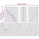  Zavarena žičana ograda sa 13 stupova 1.4x50 m cinkovani čelik | shoptok.hr