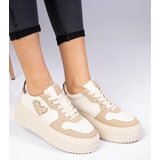 Gemre Brown women's sneakers with a glitter heart Laira | Shoptok.si