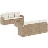 Maison Chic Seti vrtnega pohištva - Vrtna garnitura - Vrtni pohištvo set 7-delna z blazinami bež poli ratan, (21804015) | Shoptok.si