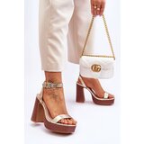 Boto Leather Sandals On A Chunky Platform gold Marina | Shoptok.si