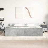  Okvir kreveta s uzglavljem i podnožjem boja betona 200x200 cm | Eponuda.com