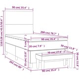 Box spring krevet s madracem tamnosivi 90x200 cm baršunasti | shoptok.hr