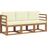  Set vanjskih sofa s jastukom 3 pcs Prirodna i krem | shoptok.hr
