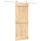  Klizna vrata Prirodna i bijela 80 x 210 cm Čvrsta borovina | shoptok.hr