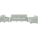  3-dijelni set sofa s jastucima svjetlosivi baršunasti | shoptok.hr