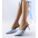 Gemre Blue Quilted Stiletto Mules Lambert | Shoptok.si