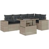  6-dijelni set vrtnih sofa od poliratana s jastucima svjetlosivi | shoptok.hr