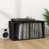 vidaXL Kutija za pohranu vinilnih ploča crna 71 x 34 x 36 cm drvena | shoptok.hr
