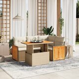 vidaXL 5-dijelni vrtni set sofa s jastucima bež od poliratana | shoptok.hr