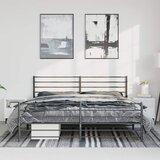  Metalni okvir kreveta uzglavlje i podnožje crni 183x213 cm | Eponuda.ba