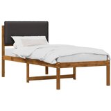  Krevetni okvir s tapiciranim uzglavljem Prirodna i tamnosiva - Prirodna i tamnosiva 75 x 190 cm | shoptok.hr