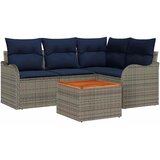 vidaXL Vrtna sedežna garnitura 5 pcs Siva Poly ratan, (5000063200) Cene