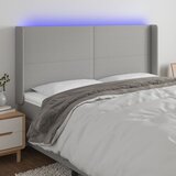  LED uzglavlje svjetlosivo 183 x 16 x 118/128 cm od tkanine | shoptok.hr