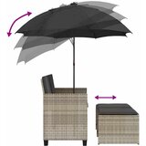  Vrtna sofa 2-sjed sa suncobranom i tabureima svijetlo sivi | shoptok.hr
