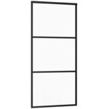  Klizna vrata s priborom crna 90 x 205 cm od ESG stakla | shoptok.hr