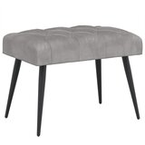  Klupa s gumbastim tkanjem Svjetlosiva 60 x 40 x 45 cm Baršun | shoptok.hr