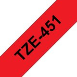 Brother Tze-451 združljiv laminirani trak - 24 mm X 8 metrov črno/rdeč, (21405227) | Shoptok.si