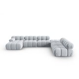 Micadoni Home Svijetlo plava baršunasta sofa 379 cm Bellis – | shoptok.hr