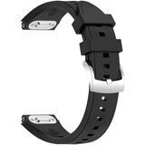 INF Združljiv s Huawei: Silikonski pašček za uro z ledeno teksturo (jeklena zaponka) Black, (5000079612) | Shoptok.si