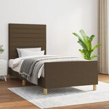Maison Chic Posteljni okvir - Enojna postelja - Postelja za odrasle brez vzmetnice temno rjav 100x200 cm blago-J7737, (21769558) | Shoptok.si